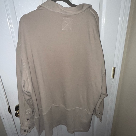 Aerie Neutral Beige Snap Henley Jacket - Picture 4 of 5